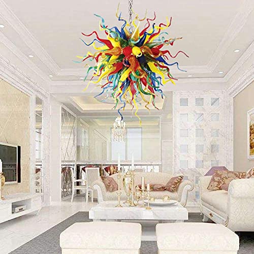 Longree Hand Blown Glass Chandelier Ceiling Light Luxury Chandeliers, Customizable Size& Color，Hanging Pendant Chandelier Light Fixture For Bedroom,Living Room,Dining Room #TOP3