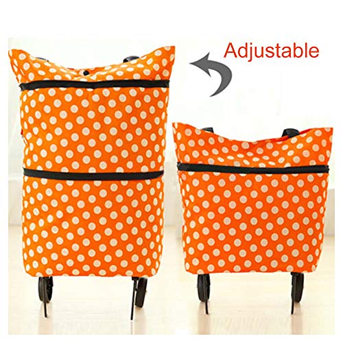 WishLotus Einkaufstasche mit Rädern, Multifunktionaler Einkaufstrolley Oxford Tuch Faltbare Tasche mit Faltbaren Rädern… – Bild 7