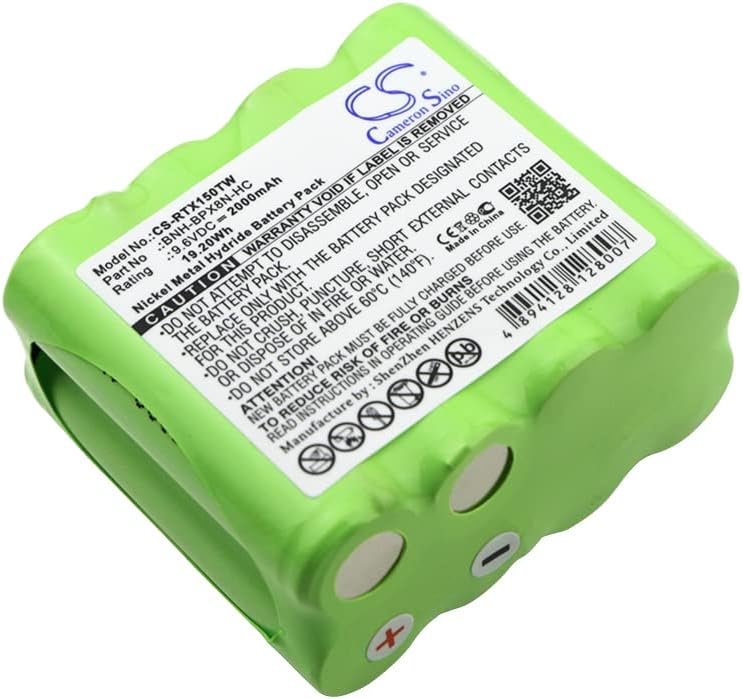 Cameron Sino Battery for Ritron Patriot RTX150, Patriot RTX450, RTX150, RTX450 PN:Ritron BNH-BPX8N-HC 2000mAh / 19.20Wh