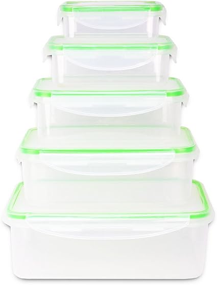 Amazon プラスチック製の四角型密閉容器 10点セット 保存容器 ロック付きのフタあり Chefland 保存容器 キャニスター