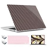 TWOLSKOO Compatible with MacBook Pro 14 inch Case M5 2026 2025-2021 Release M4 M3 M2 M1 Pro/Max Chip, Plastic Hard Shell & Keyboard Cover & USB C to USB Adapter & Screen Film, Chocolate Polka Dot