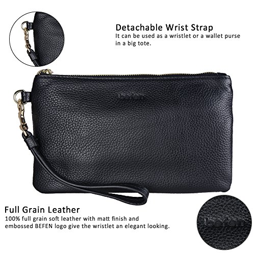 befen genuine leather wristlet clutch rfid blocking bag cell phone wallet purse wristlet wallet purses and handbags for women