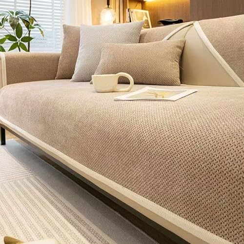 QHAIYYBF Sofabezug rutschfeste Couch überzug Sofadecke,Sofaschutz 1/2/3/4 Sitzer L Sofakissen Neue Universelle rutschfeste Sofa Überwurf,Solide Strukturierte Ultra Stretch Sofa Überzug für Wohnzimmer