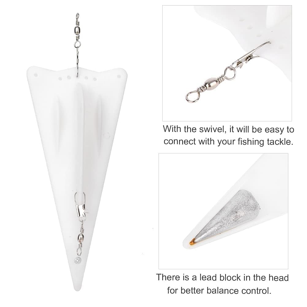 Vbestlife Tablero de Buceo de Pesca con curricán, 3 Piezas de Cebo Artificial de plástico Tablero de Buceo con Pesca de curricán Accesorio de Lavado