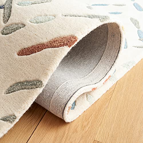 Image of Leaf & Flora Pattern Woolen Carpet for Living Room Bedroom and Hall Size 6 x 9 Feet Color Multi