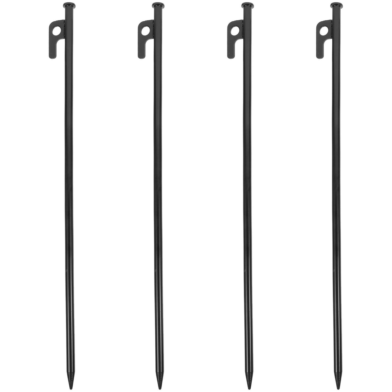 4 pièces Piquets de Tente Métal Renforcés avec Crochet Fixation Sol Dure pour Camping et Tentes Outdoor