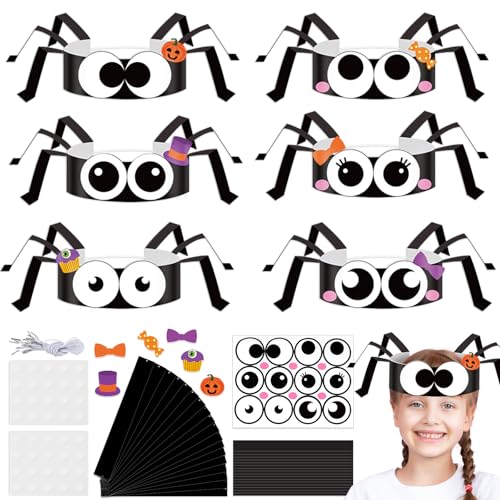 24pcs Spider Paper Headband DIY Halloween Crown Craft Sets Spider