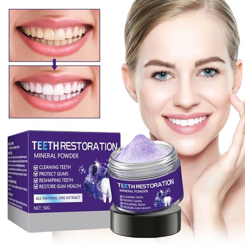 Zahnreparatur Mineralpuder,Zahnrestauration Pulver,Zahn Reparatur Pulver,Natürliche Zahnstärkung & Zahnfleischpflege, Für frischen Atem & tägliche Reinigung (50g/1.76OZ)