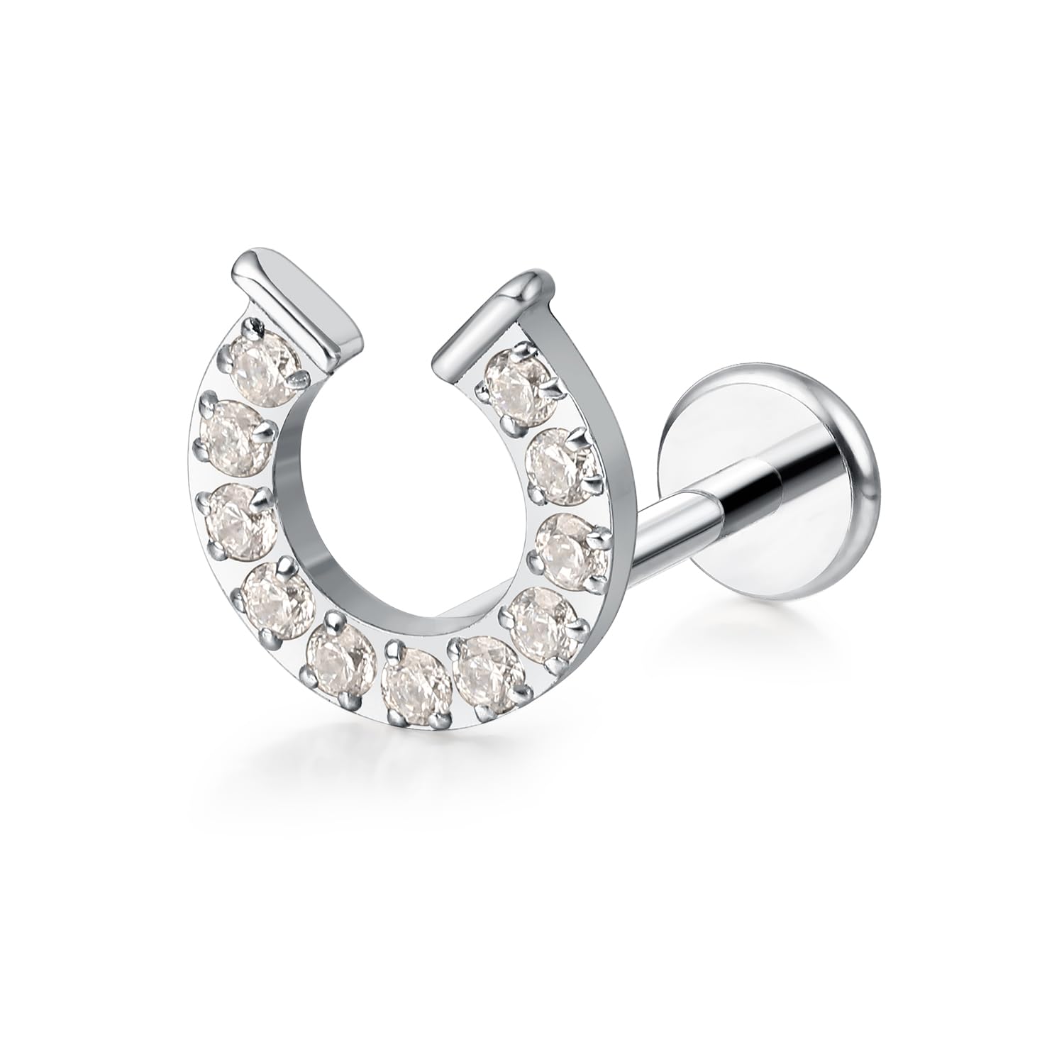 Limerencia F136 Titanium Hypoallergenic Piercing Jewelry 18G 6mm 8mm 10mm For Tragus,Helix,Conch,Cartilage,Implant Grade Flat Back Internally Threaded Stud Earrings