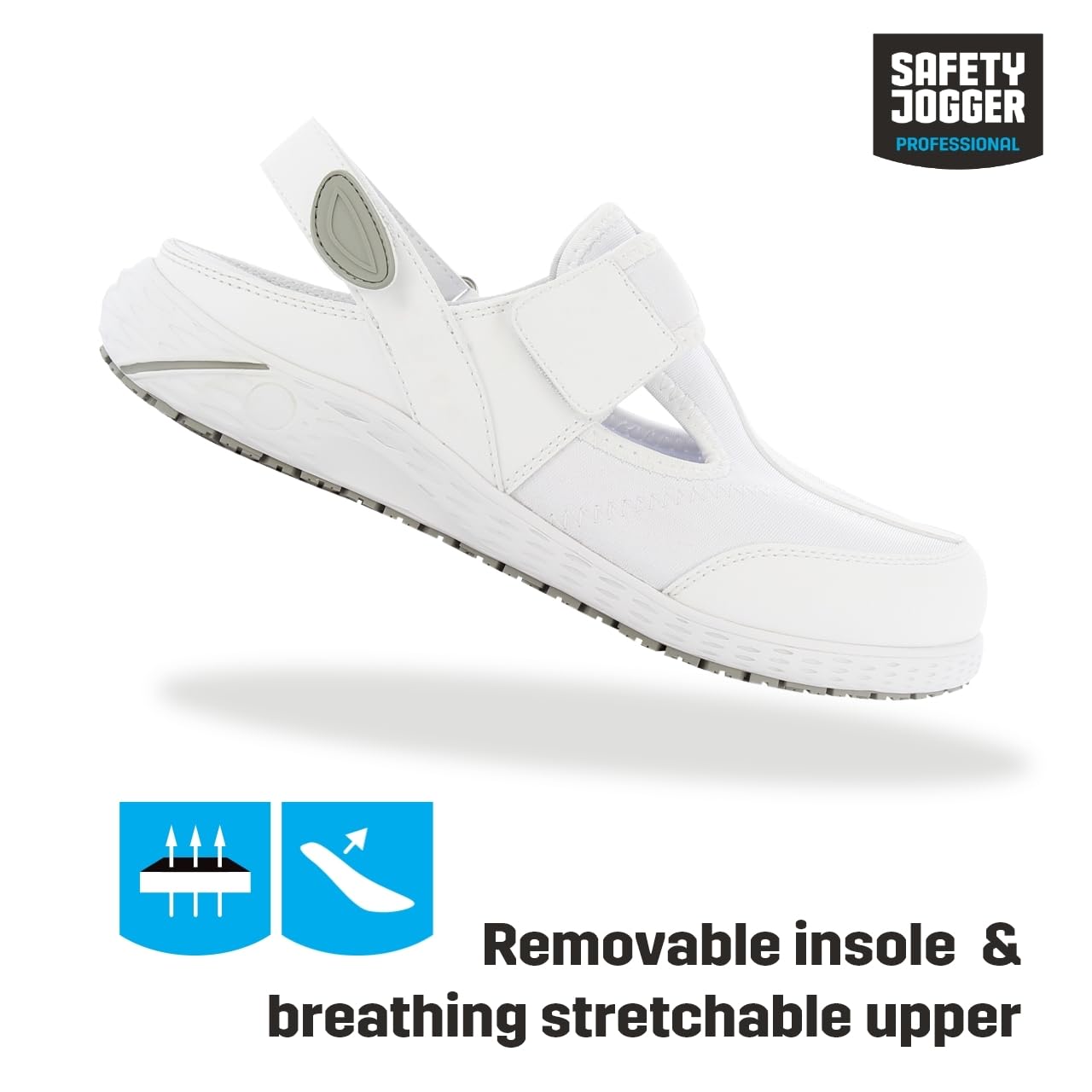 SAFETY JOGGER Sicherheitsschuhe für Damen - Aliza - Leichter, Bequemer Klettverschluss Arbeitsschuh, ideal für Pflege, Küche oder Innenbereich, Rrutschfest und Stoßdämpfend