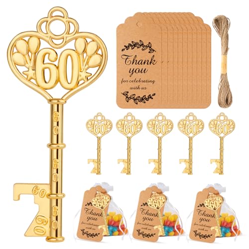 VZCBZC 50Pcs 60 Key Bottle Opener for 60th Birthday Party