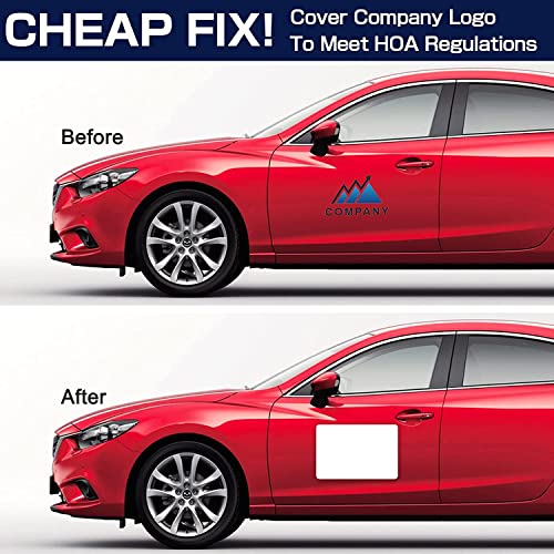 Botocar Car Magnet, 2 Pack 50 Mil White Car Magnets And Decals With 4 Chalk Markers, Blank Anti-Scratch Magnetic Car Door Signs For Vehicles With Rounded Corners To Cover Company Logo (18" X 12") #TOP4