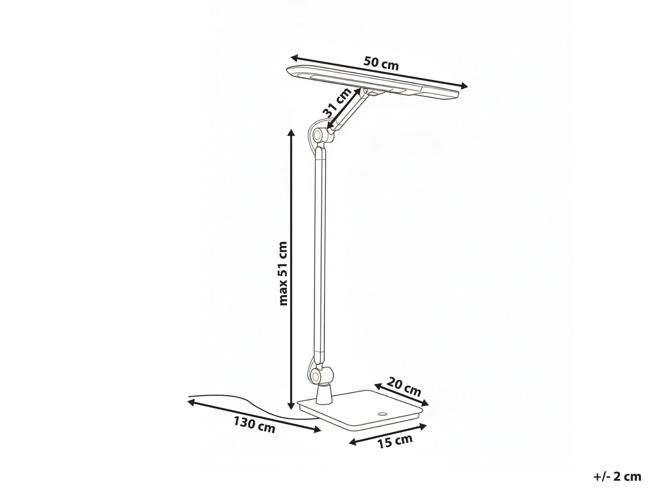 Beliani Schreibtischlampe LED grau verstellbar dimmbar modern für Homeoffice Serpens