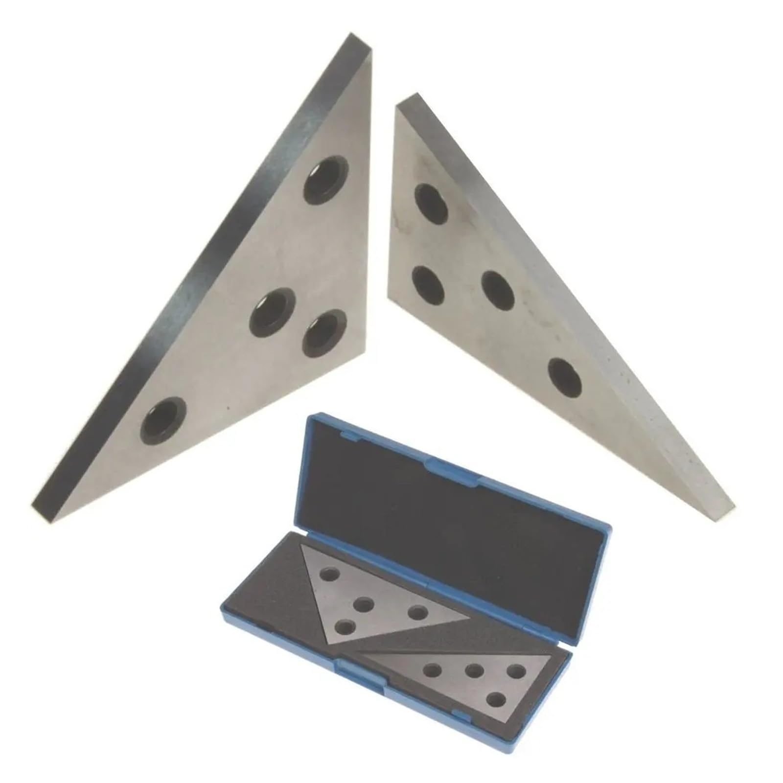2 Pz/set 30/45/60/90 Gradi Angolo di Blocco Righello Pollici Metrico Triangolo di Metallo Blocco di Angolo Strumento di Misurazione di Precisione per macchinisti