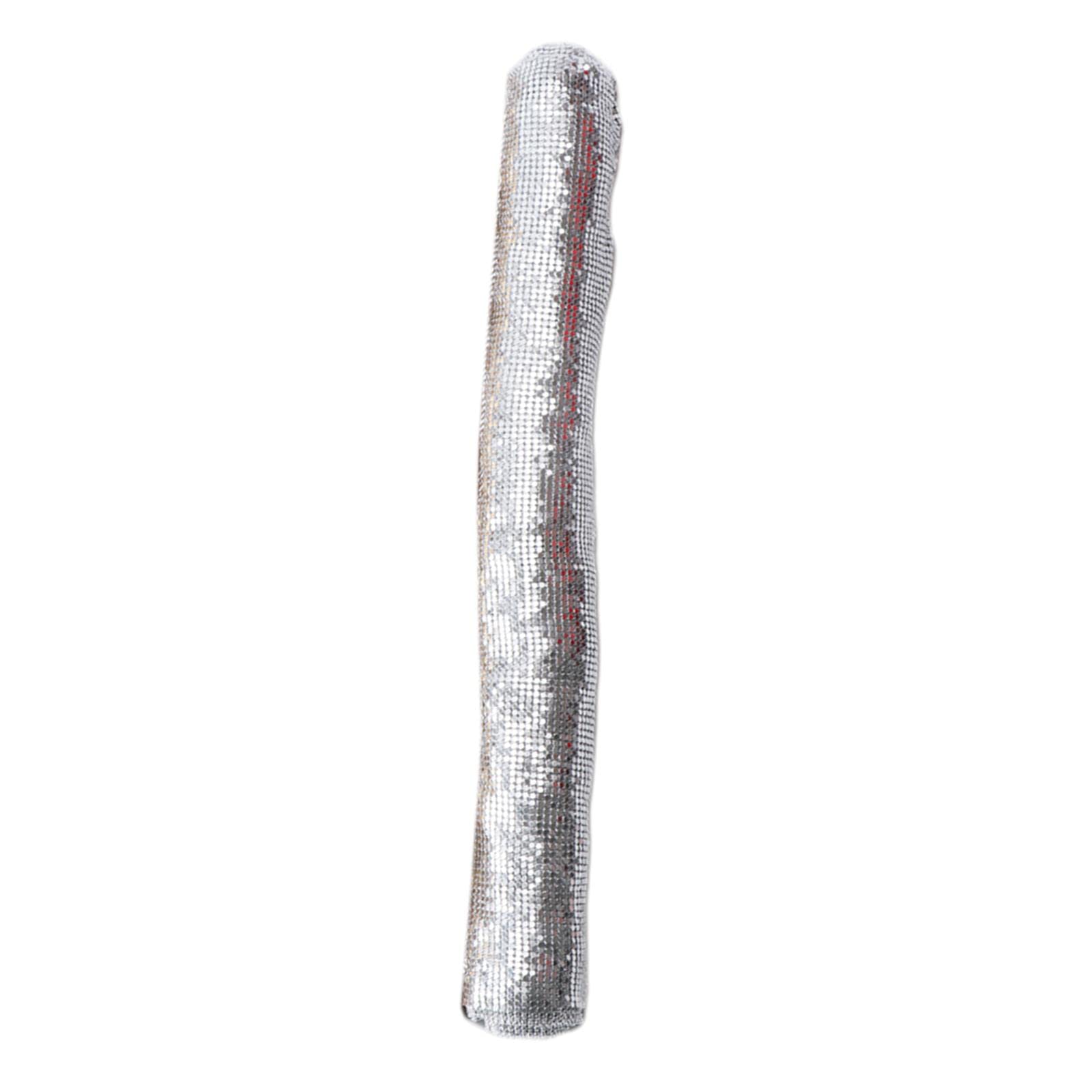 Sequin Mesh Tissu Métallisé Brillant 3mm Ruban Chaînette Patchwork Fait Main pour Création Déguisements Artisanat Fournitures Adapté à Vêtements de Fê, Argent