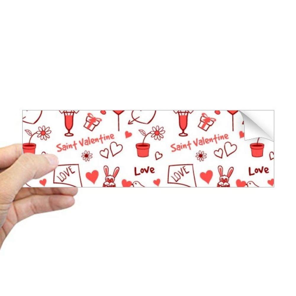 Cadeau de Saint Valentin idéal : autocollant fenêtre rectangulaire lapins rouge