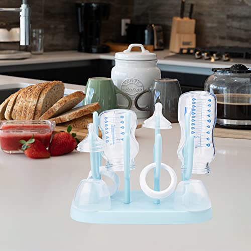 Happiddler Baby Bottle Drying Rack, Small Portable Bottle Dryer Holder For Nipples, Cups, Pump Parts And Accessories, Updated (Blue) #TOP3