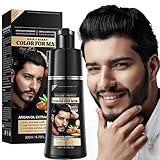 Black 5-Minute Mixing Beard Grooming Kit - Gray Reducing, 4-in-1 Schnurrbart und Bart Farbe Shampoo für Männer, 200ml
