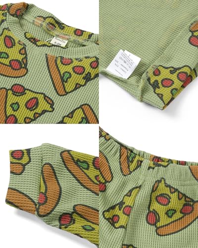 Toddler Baby Waffle Food Long Sleeve Sweatshirt Top Jogger Pants Set Cute Fall Winter Clothes Set3