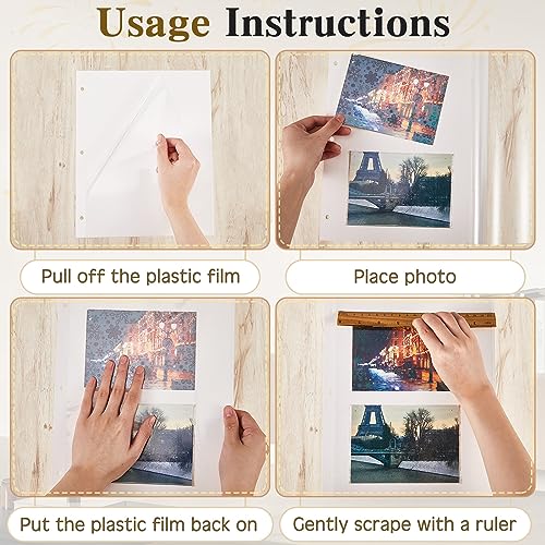 image for Chuangdi 120 Pcs Photo Album Pages 9 x 11 Inch Self Adhesive Double Si