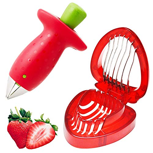 Cortador Fresas, Removedor Fresa, 2 piezas, Se Utiliza para Rodajas de Fresa, Quita Tallos de Fresa