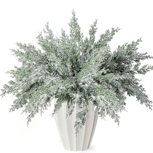 10 Pcs Christmas Snow Norfolk Pine Branches...