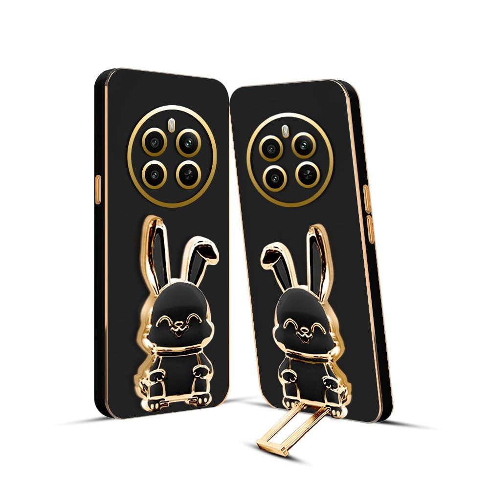 KARWAN®️ 3D Bunny with Folding Stand Back Cover Case Compatible for Realme 12 Plus 5G | Slim electroplated case | Stand case | Soft TPU | Space Astro Theme | Camera Protection- Black (B0CZHV9JDW) Amazon Price History, Amazon Price Tracker