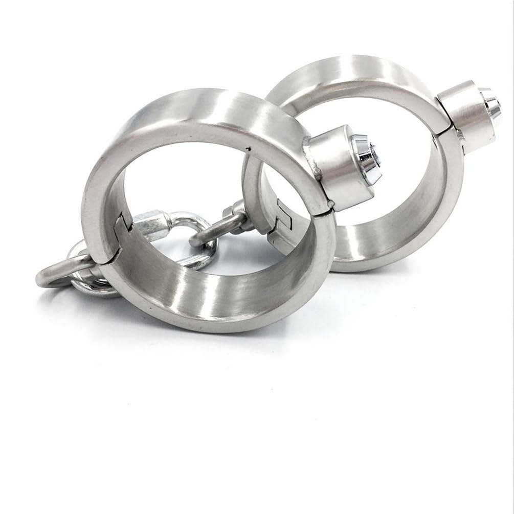 Hohe Qualität Handschellen Erwachsenes Handcuffs Slave Bondage Hand Manschette Erotik Fußfesseln Extremes BDSM Hand Cuff Fetisch Sexspielzeug Handfesseln für Frauen & Männer,Silber,Mann