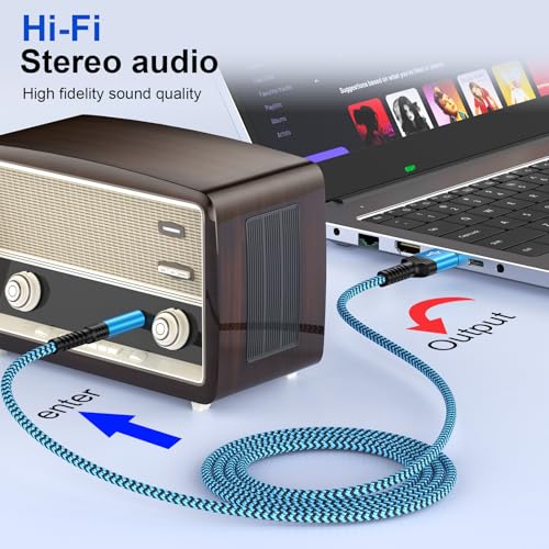 Image of USB to 3.5mm Audio Jack Adapter ,3FT USB A Male to AUX Male Audio Cable AUX Cord TRS Stereo Nylon Braided for Headphones Speaker PC Laptop PS5 PS4 Windows Mac OSX Computer,NOT for Charging /PS3 /Car