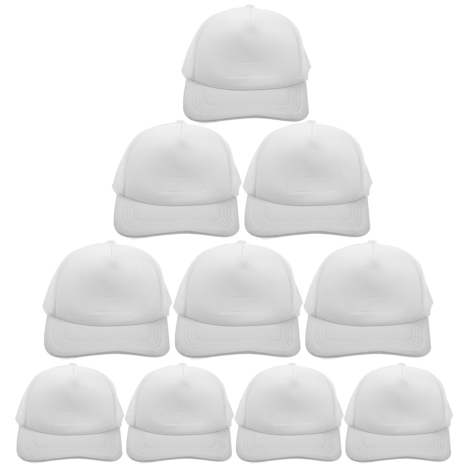 Casquettes de baseball en polyester blanc lot de 10 pour sublimation sans plis - 8