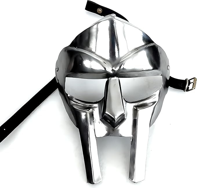 RK NAUTICAL INSTRUMENT MF Doom Gladiator Mask Medieval Style Silver Adult Size 18g Custom Crafted Halloween Costume Accessory