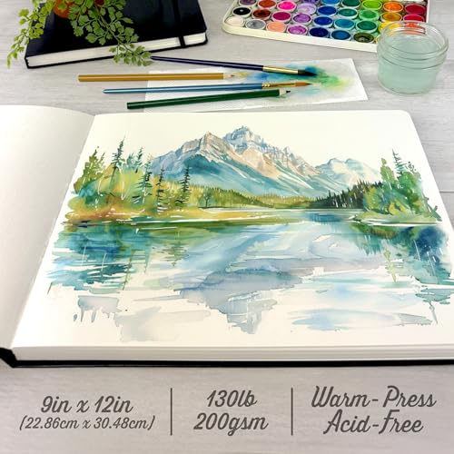 Image of ArtSkills Watercolor Journal for Painting, 200 GSM Sketchbook with Watercolor Paper, 50 9 inch x 12 inch Sheets