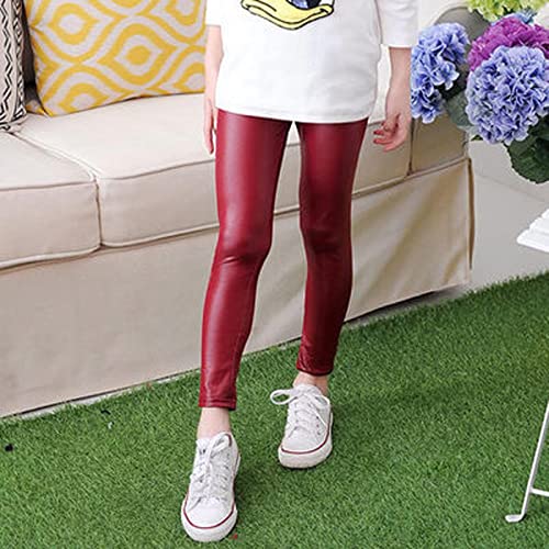 Kids Toddler Girls Faux Leather Leggings Little Solid Color Slimming Ankle Leggings Baby Girl Clothes 6 Months Summer2