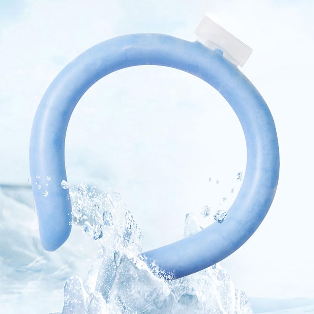 Neck Cooling Tube Ergonomic Design Neck Cooling Ring, Cooling Starts Below 18℃, Reusable Wearable Cooling Neck Wraps for Summer Heat Outdoor Indoor Cooling and Heat Dissipation