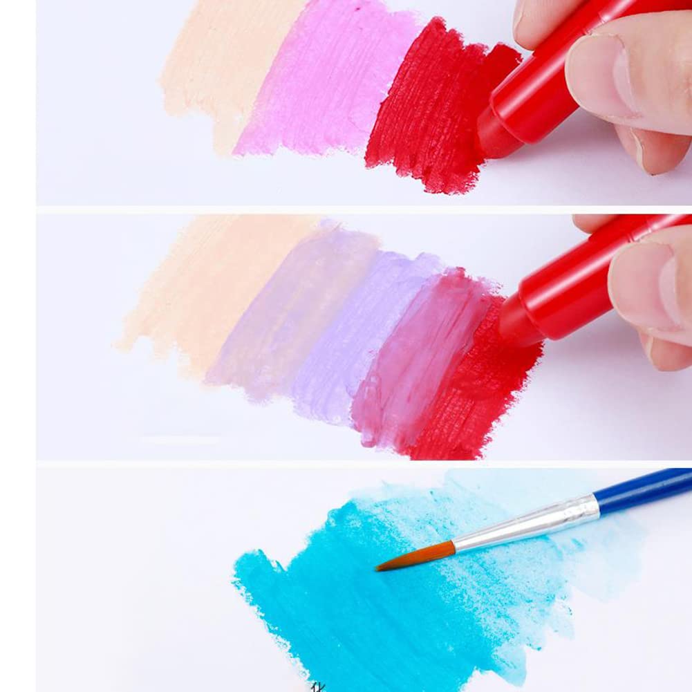 ASFD Drawing pens Children's Brush Colorful Stick Water-Soluble Rotating Oil Painting Stick Primary School Students Washable Crayon Colour pens