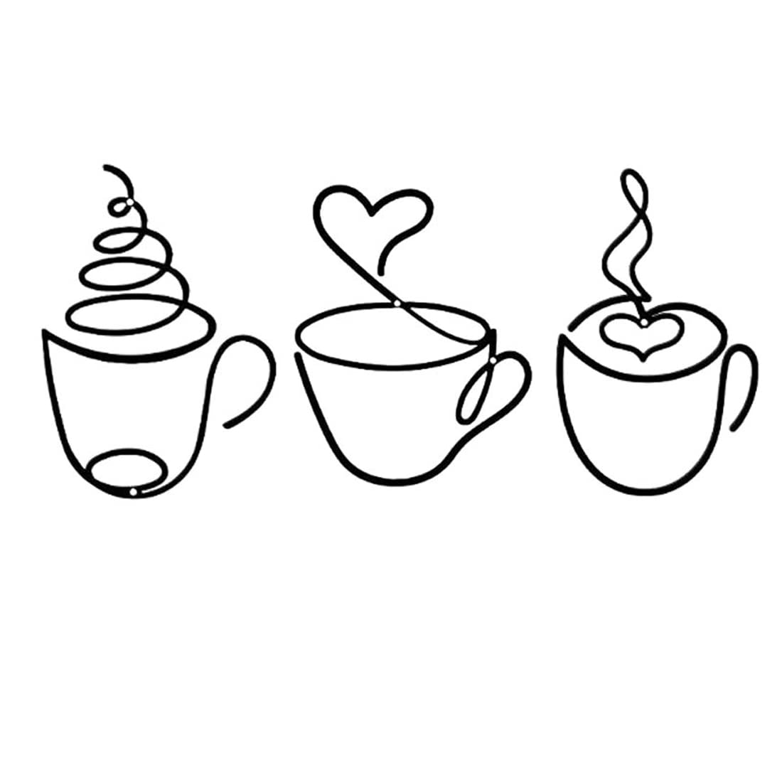 TERRIFI Coffee Sign Black Metal Wall Decor, Coffee Metal Wall Art Decorations for Home Kitchen Bedroom Dining Room Coffee Bar Shops Restaurants, Wall Art Coffee Bar Wall Sign, 6 * 8Inch