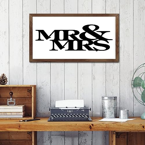Cadeau de mariage mignon : panneau bois Mr & Mrs à suspendre