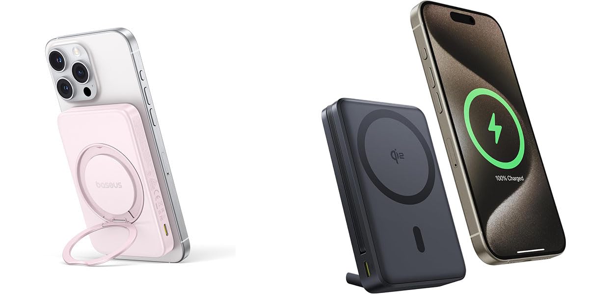 Baseus Nomos P2 45W 10000mAh Magsafe Battery Pack Bundle with PicoGo P2 5000mAh Magsafe Battery Pack, Qi2 Certified 15W Wireless Fast Charging for iPhone 16/15/14/13/12 Series