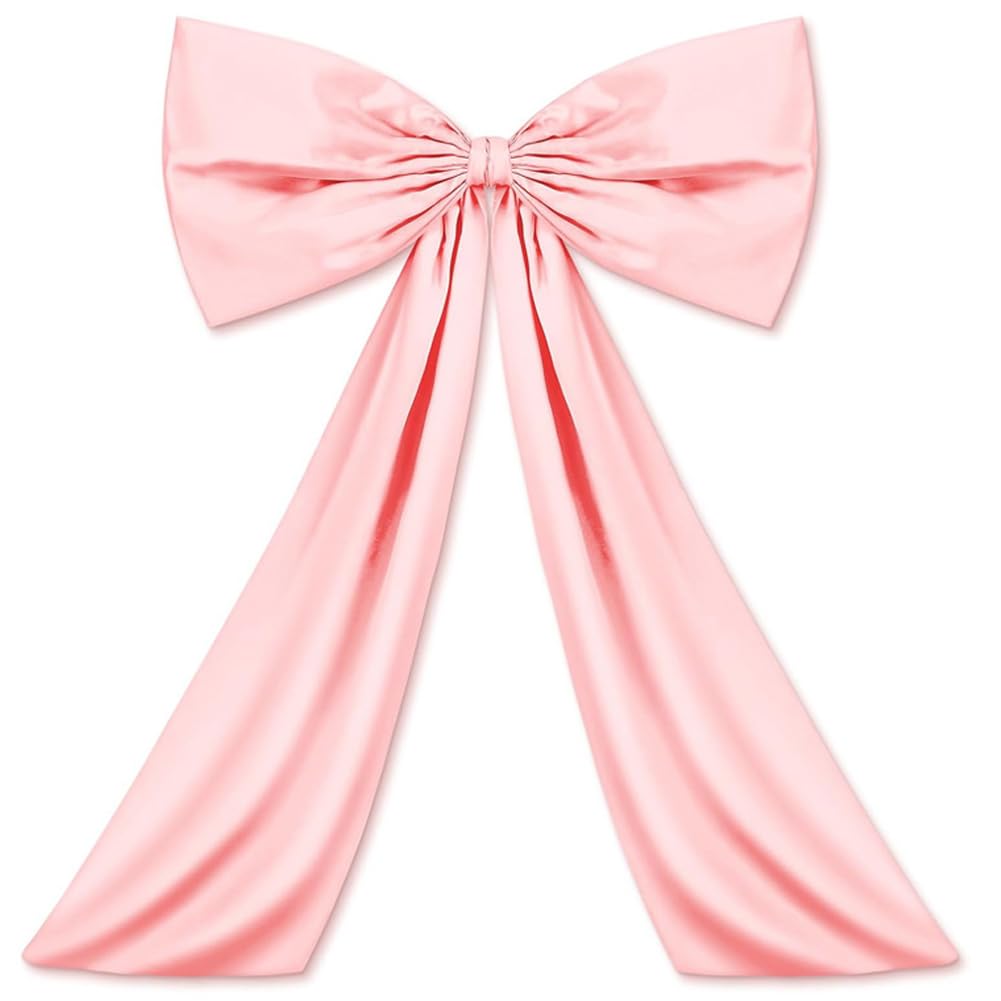 CREATCABIN Giant Pink Bow Decor Large Bow for Coquette Room Big Satin Bows Oversized Ribbon Tie Bows for Ballerina Birthday Party Wedding Backdrop Hanging Wall Christmas Tree Decoration 41x24Inch