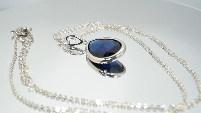 18k blauwesaffier zirkonia hanger goud - Goldberg