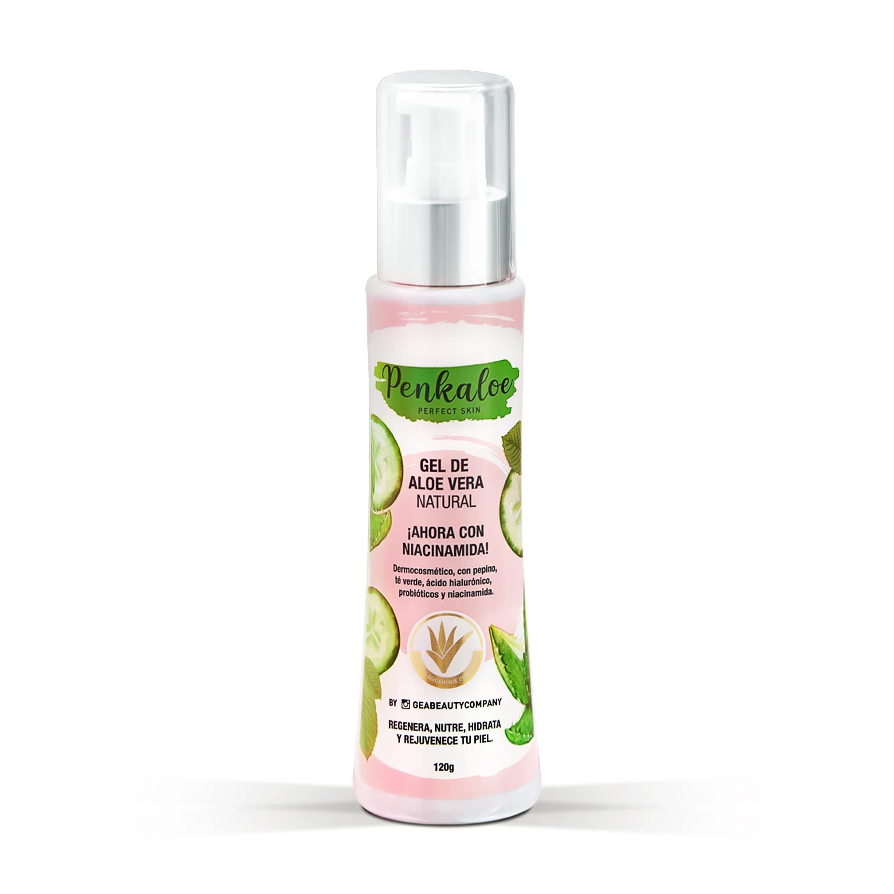Penkaloe Gel de Aloe Vera Facial Con Niacinamida Colombia Perfect Skin | Aloe Vera Gel Face Care 4oz-120ml