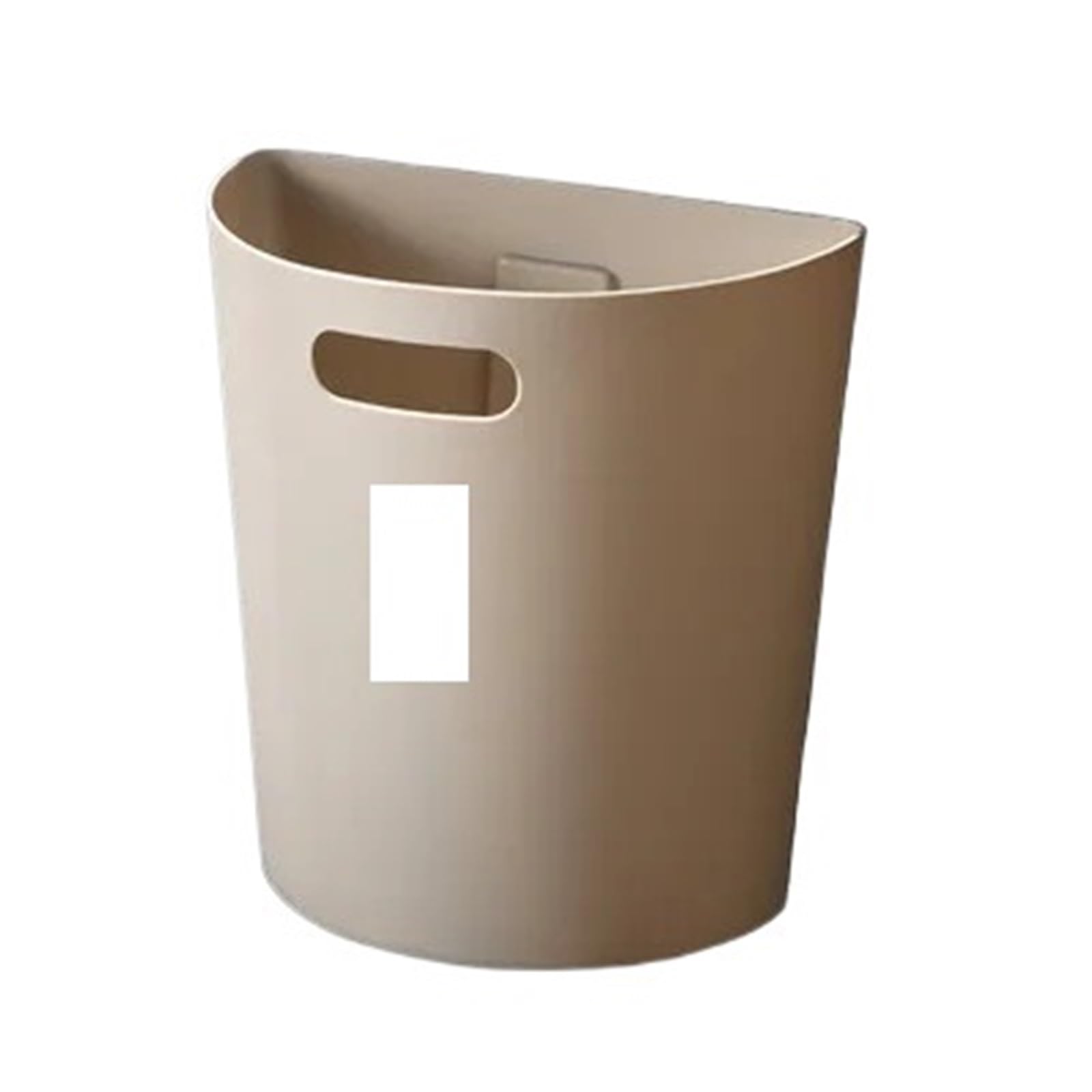 Pattumiera in plastica da cucina for rifiuti senza perforazione semirotonda montata a parete la casa del bagno(Beige M)