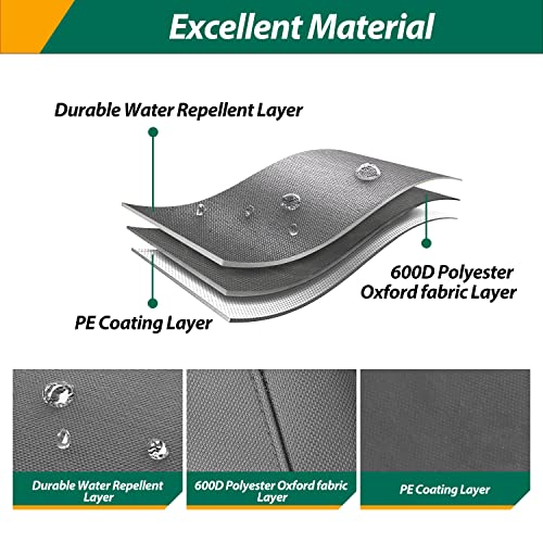 Patio Watcher 100% Waterproof Patio Lounge Chair Cover, Durable Outdoor Lawn Patio Furniture Covers - Grey -Stackable-25.5"L X 35.5"D X 45"H-2Pack #TOP2