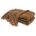 DOZZZ Thick Fluffy Chenille Knitted Throw Blanket with Decorative Fringe and Striped for Couch Cover Sofa Chair Bed Gift Multi