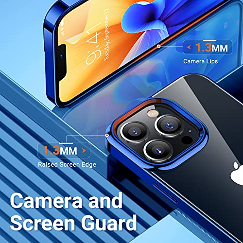 TORRAS Crystal Clear for iPhone 13 Pro Max Case, [Long Lasting Clarity] Ultra-Thin Slim Fit for 13 Pro Max Phone Case, Soft Silicone Cover Phone Cases for iPhone 13 Pro Max 6.7 inch, Glossy Blue — view 4