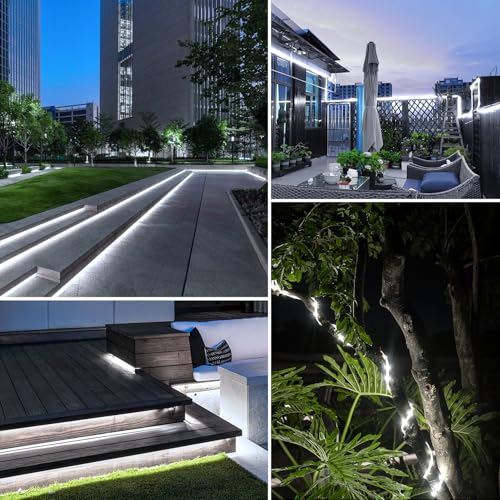Tira LED solar 32.8ft impermeable IP68 color blanco frío miniatura 6