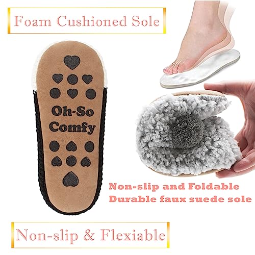 Image of The Metluks Cute Animal House Slippers, Warm Fuzzy Slipper Socks with Grippers Non Slip, Cozy Funny Gifts