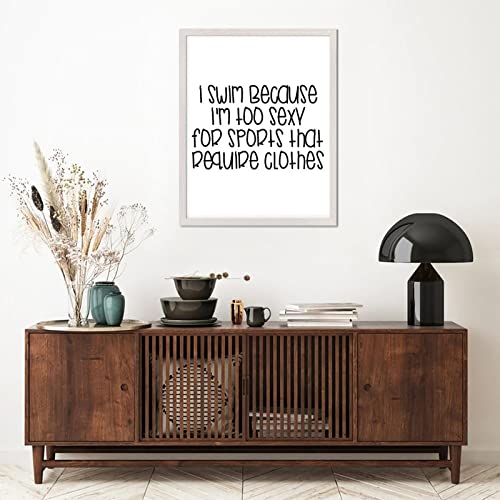 Country Style Hanging Wall Sign With Inspirational Quotes Swimmer Wine Tumbler Hang White Frame Wooden Plaque For Washroom Cafe Bar Farmhouse Porch Garden Yard Cottage Wall Decor 20X16In #TOP7