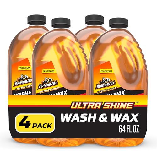 Armor All Ultra Shine Car Wash and Wax, Cleaning for Cars, Truck, Motorcycle, 64 Fl Oz, 4 Pack, 10346