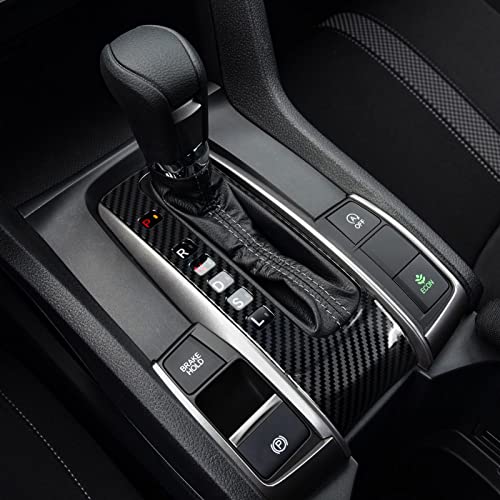 Image of Gear Shift Panel Decals for Honda Civic 2016 2017 2018 2019 2020 2021 10th Gen Accessories ABS Carbon Fiber Interior Stickers